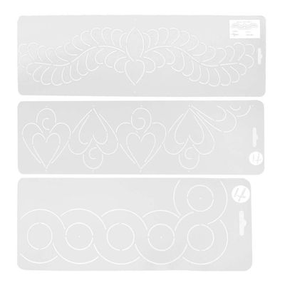 3-Piece Plastic Quilting Stencil Set for DIY Crafts
