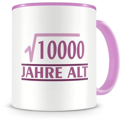 Samunshi 10,000 Years Old Birthday Mug, 100th Birthday Gift, Coffee Mug, Tea Mug, 300 ml, Pink