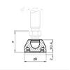 Series 15 PA Swivel Leveling Foot – M14x100 Threaded Rod, 15 mm Ball, 45 mm Plate view 3