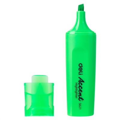 DELI Chisel Tip Highlighter, 1–5 mm, Green, Fade-Resistant, Quick-Drying