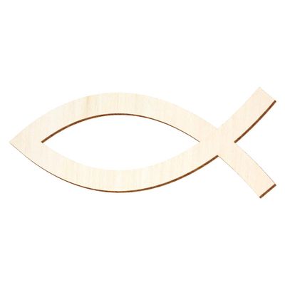 Wooden Jesus Fish, 3–50 cm Wide, 24 cm, Pack of 50