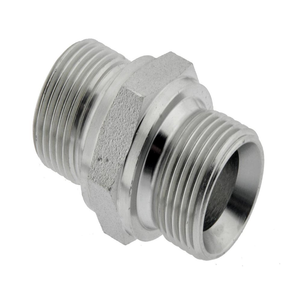 Hydraulic Double Male Adapter, G 1/2" to G 1/2", Stainless Steel