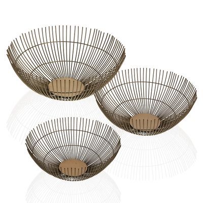Versa 10850093 Frederik Decorative Gold-Tone Metal Table Decorations, 13.5 x 36.5 x 36.5 cm
