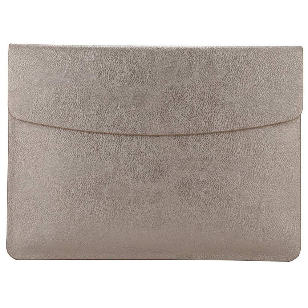 HotYou Laptop Sleeve, PU Leather Wallet Case with Card Slot for Apple MacBook Air/Pro, Gold, 12-inch MacBook