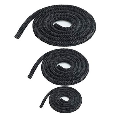 Round Stove and Fireplace Door Seal Cord, Heat-Resistant, 16 mm, 2 m, Dark Gray/Anthracite