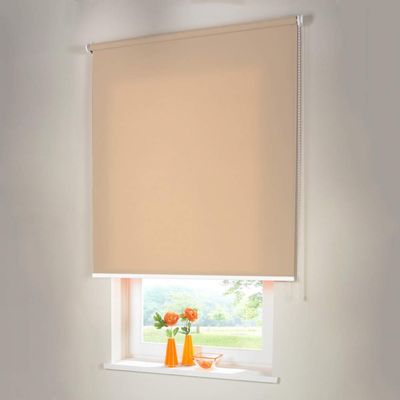 Sun Shade Side-Pull Blackout Roller Blind, 140 x 170 cm, Beige-Caramel