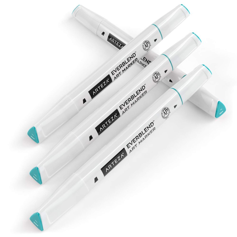 ARTEZA EverBlend Markers, A265 Blue-Green 4-Pack