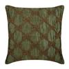 The HomeCentric Tarnished Gold 12 x 12 in (30 x 30 cm) Square Decorative Pillow Cover, Earthy Green Silk Fabric with Bead Embroidery view 1