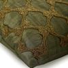 The HomeCentric Tarnished Gold 12 x 12 in (30 x 30 cm) Square Decorative Pillow Cover, Earthy Green Silk Fabric with Bead Embroidery view 2