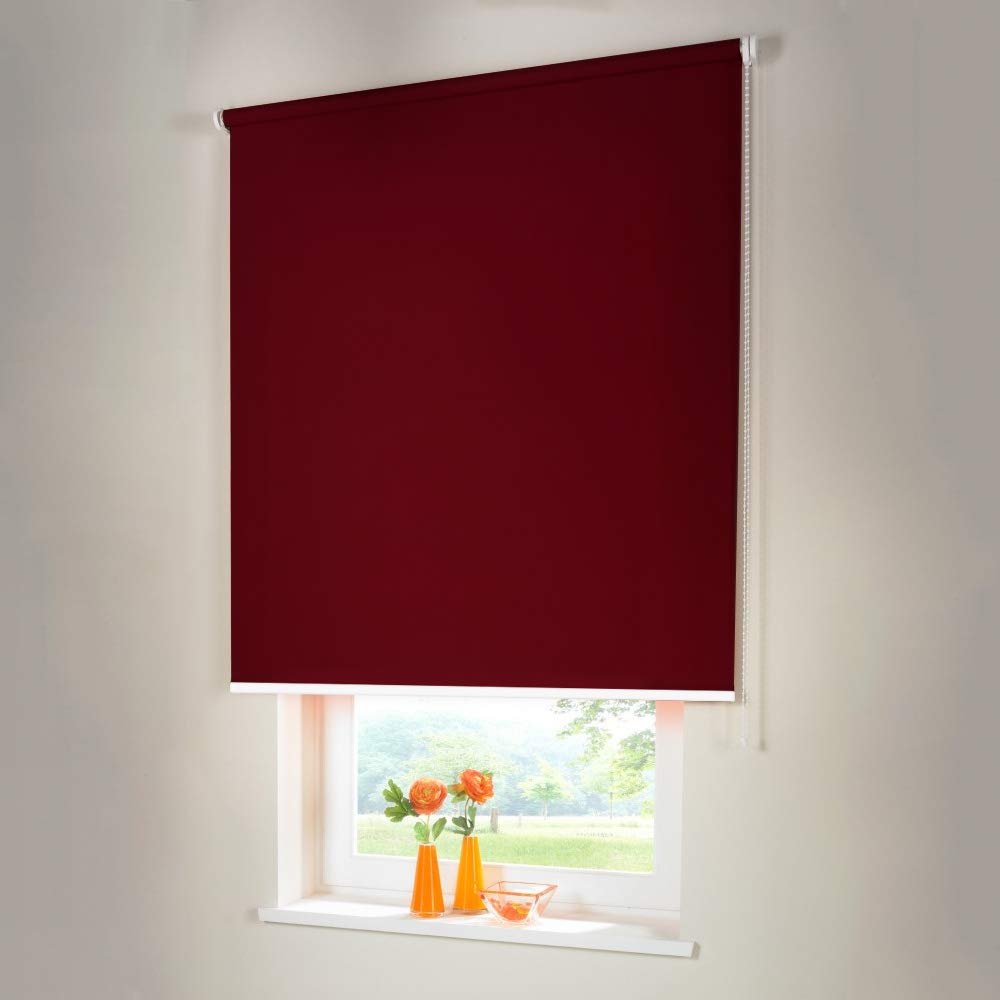 Blackout Roller Shade with Side Chain, 105 x 60 cm, Burgundy