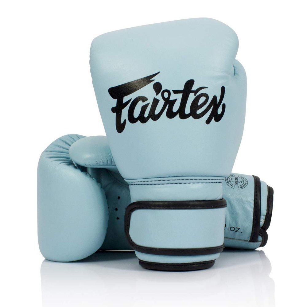 Fairtex Boxing Gloves, Genuine Leather, Pastel Blue, 16 oz