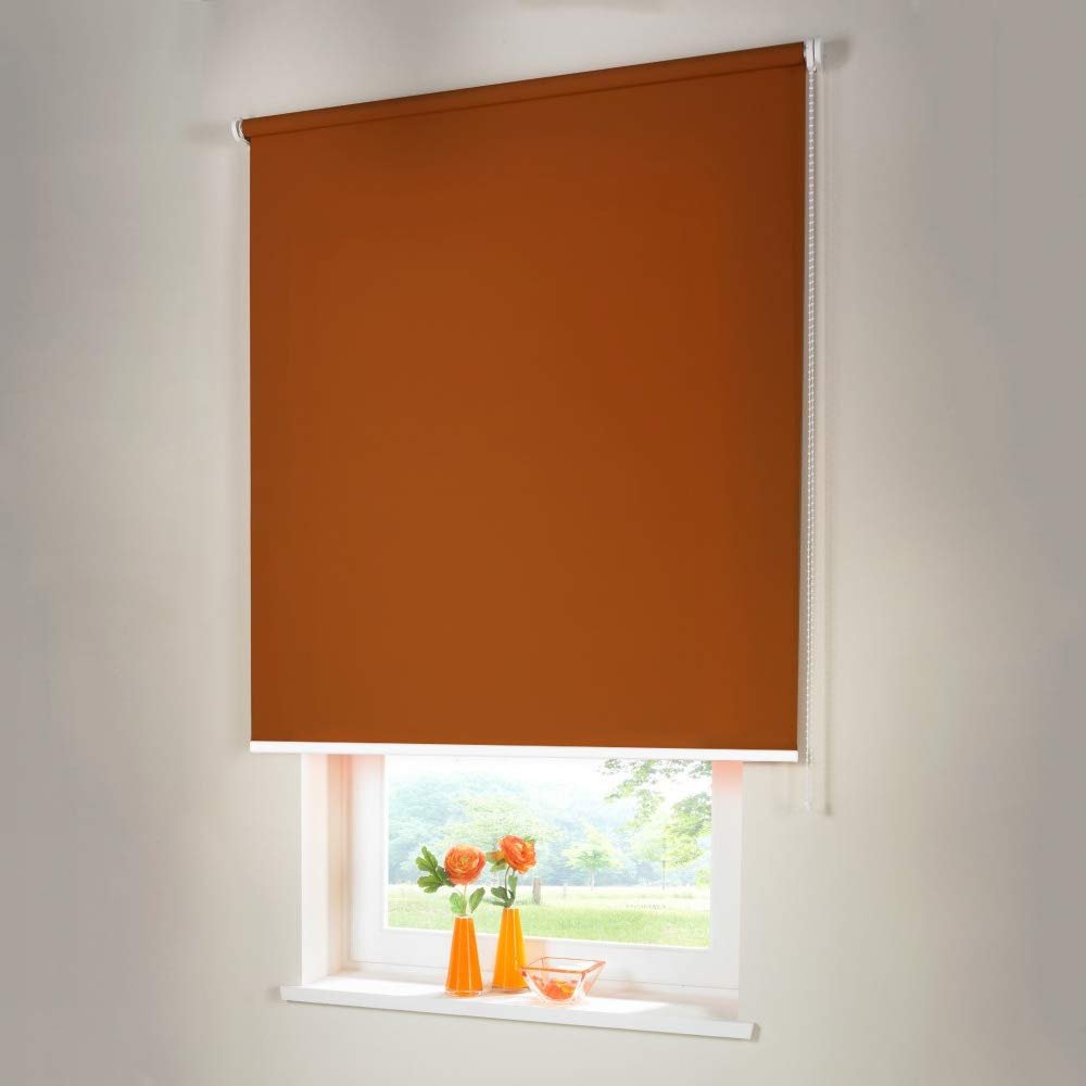Vario Blackout Roller Blind, 115 x 150 cm, Terracotta, Chain-Operated, Including Universal Brackets
