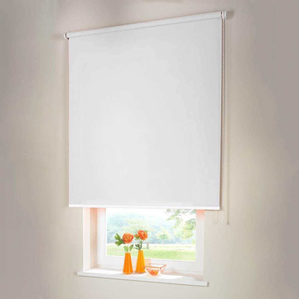 Sonnenschutz-HH Vario Blackout Roller Blind, 215 x 130 cm, White, with Universal Brackets