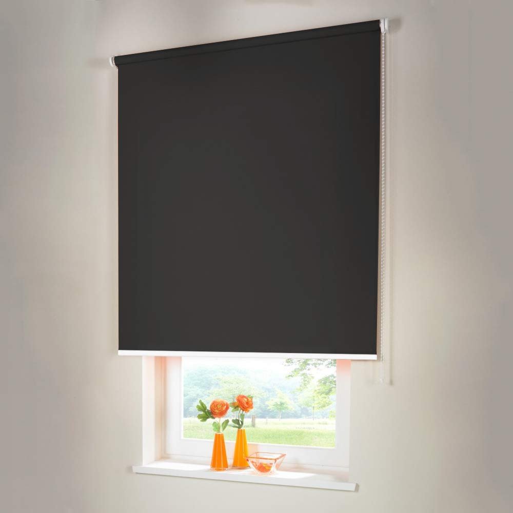 HH Sun Protection Vario Blackout Roller Shade, 105 x 140 cm, Dark Gray