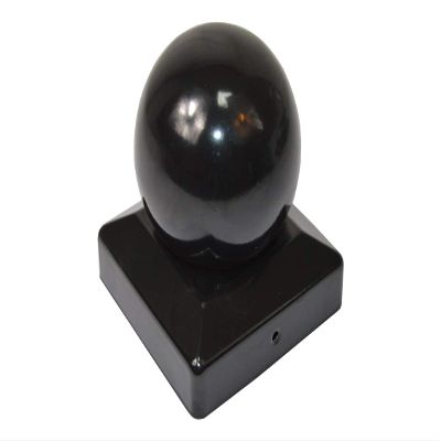 1× Ball Post Cap, 71×71 mm, Black Powder-Coated Steel