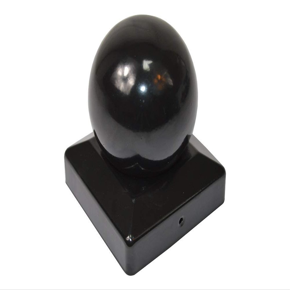 1× Ball Post Cap, 71×71 mm, Black Powder-Coated Steel