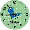 Shirtinstyle Handmade Caterpillar Wall Clock for Children's Room with Custom Name, 20 cm, Pastel Green view 1