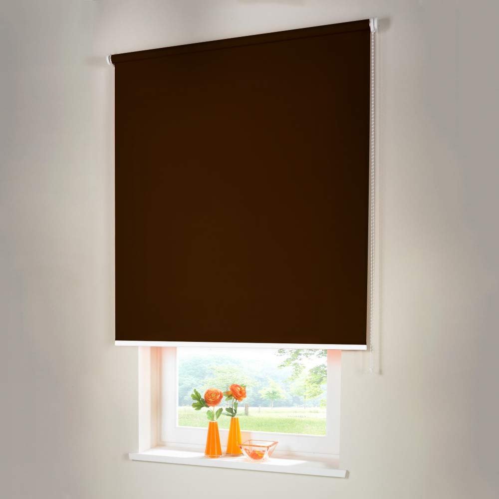 Blackout Roller Shade, Side-Chain, 40 x 240 cm, Dark Brown