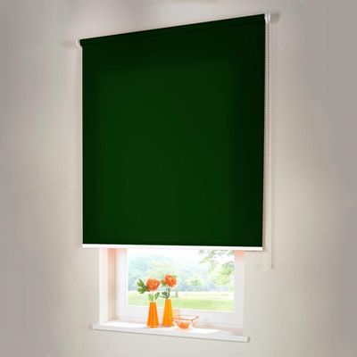 Sun Protection-HH Vario Side-Pull Roller Blind, 35 x 190 cm, Dark Green