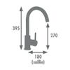 Rousseau Sanaire 4060589 KBEN Chrome/Black Mixer Faucet view 3