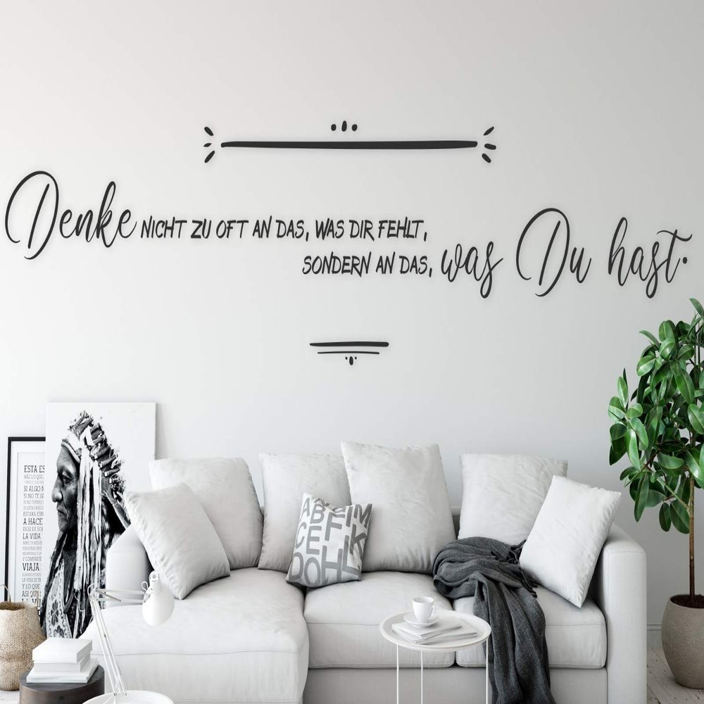 tjapalo A1 Wall Decal Quote “Don’t Think So Often About What You’re Missing,” Light Red-Orange, 58 × 13 cm