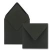 50 Square Black Kraft Paper Folding Card Sets, 15 x 15 cm – Folding Cards with Recycled Paper Envelopes, UmWelt Series view 2