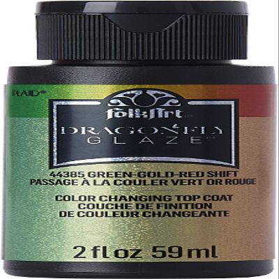 FolkArt 44385 Red Dragonfly Color Shift Glaze, Green/Gold/Red Acrylic, 59 ml (Pack of 1)