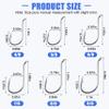 SILANON 120-Piece Circle Fishing Hook Set, Carbon Steel, Size 4 view 4