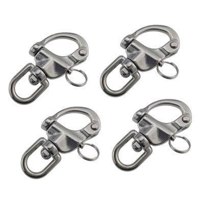 keehui 4 x 1/2 in Swivel Snap Shackles, Quick-Release Bail, 316 Stainless Steel for Sailboats