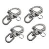 keehui 4 x 1/2 in Swivel Snap Shackles, Quick-Release Bail, 316 Stainless Steel for Sailboats view 1