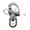keehui 4 x 1/2 in Swivel Snap Shackles, Quick-Release Bail, 316 Stainless Steel for Sailboats view 2