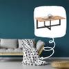 Tiago Solid Oak Coffee Table with Metal Frame - 110 x 40 x 60 cm view 2