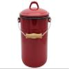 M10R Enameled Steel Waste Bin with Lid, Red, 10 L view 1