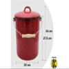 M10R Enameled Steel Waste Bin with Lid, Red, 10 L view 2