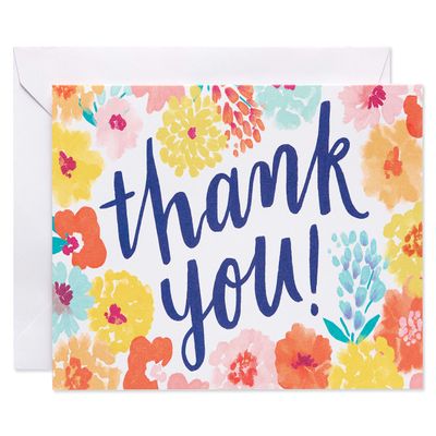 American Greetings Baby Thank-You Cards with Envelopes, 48 Count, Floral Pattern