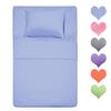 Homrealistic Collection 400 Thread Count Cotton Bedding Set for Double Bed, Violet, 4-Piece, 100% Long-Staple Cotton, Deep-Pocket up to 17 in. (43 cm), Twin Size, Baby Blue view 1
