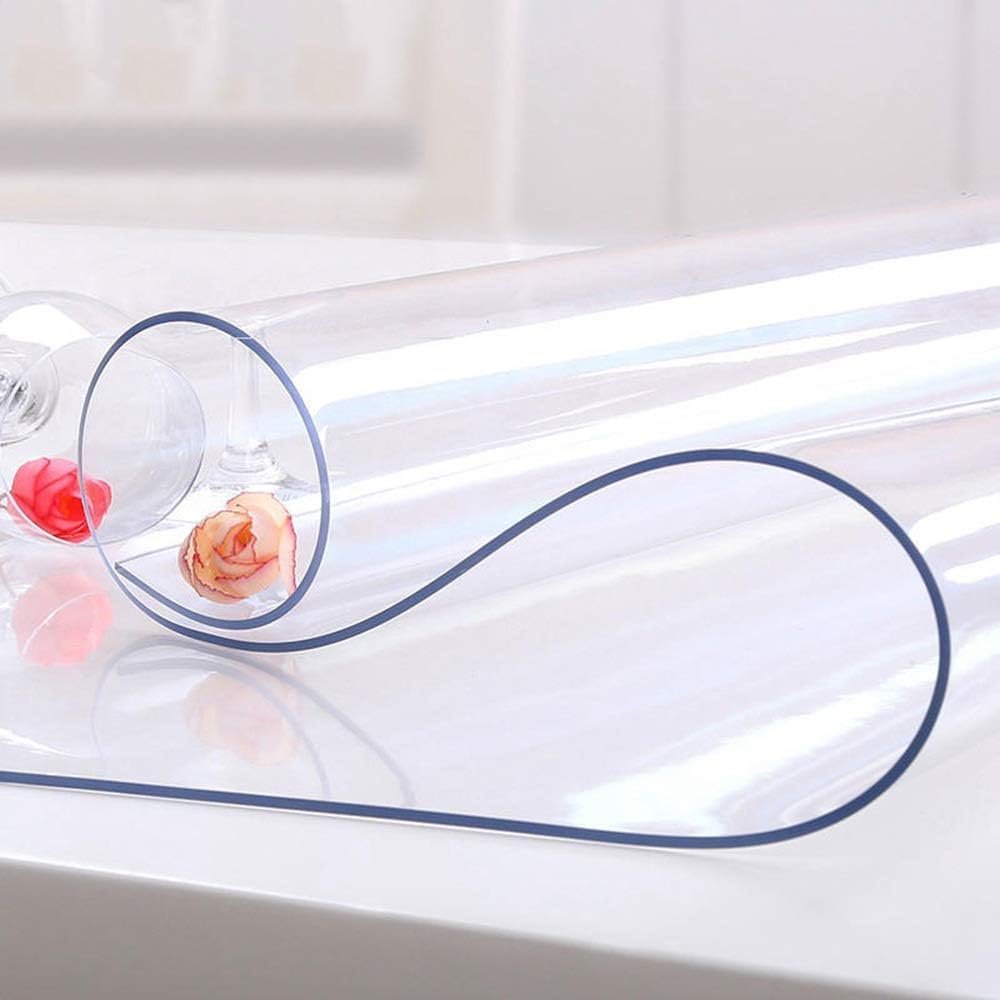 NECAUX Clear PVC Vinyl Table Cover, 1.5 mm Thick, 91.4 x 274.4 cm