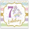 Junaversum 6 Unicorn Rainbow Invitations for a Girl's 7th Birthday view 1