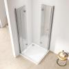 EMKE Shower Enclosure 90 x 100 x 195 cm, Folding Corner Entry, 6 mm Tempered Safety Glass view 2