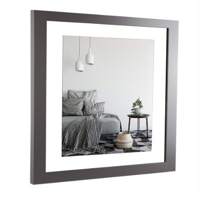 myposterframe Juno Picture Frame, 68 × 91 cm, Matte Silver, White Backing, 1 mm Clear Acrylic Glazing