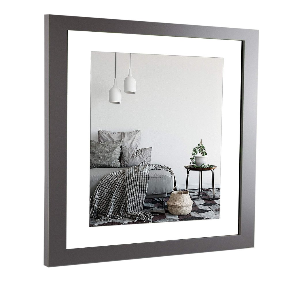 myposterframe Juno Picture Frame, 68 × 91 cm, Matte Silver, White Backing, 1 mm Clear Acrylic Glazing