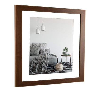 myposterframe Special Picture Frame, 71 x 86 cm, Image Size 86 x 71 cm, Juno, Dark Walnut, White Backing, Clear 1 mm Acrylic Glazing