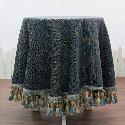 European-Style Chenille Round Tablecloth, 90 × 90 cm, A