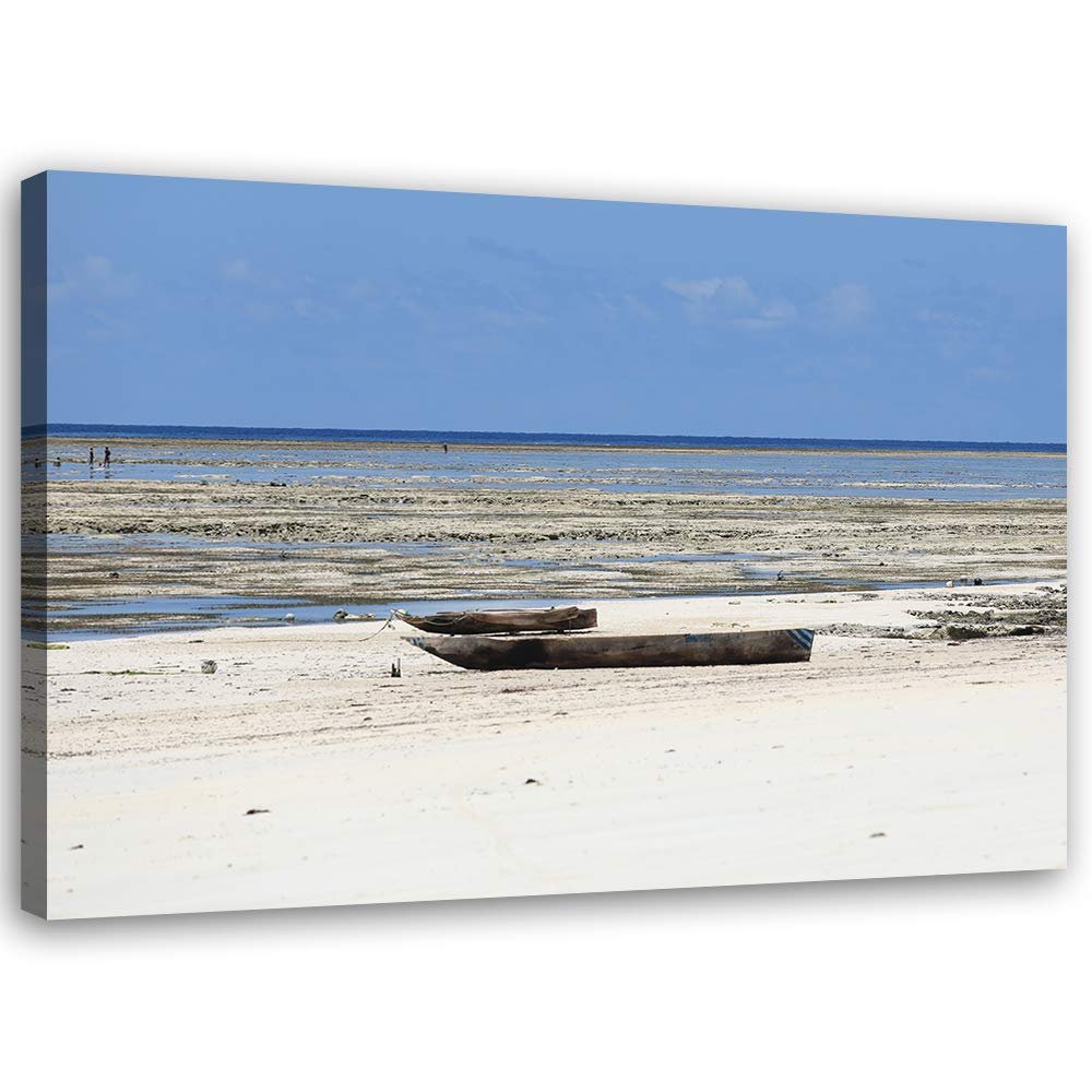 Feeby Landscape Wall Decor Canvas Print, Beach Lake Blue, 60 x 40 cm