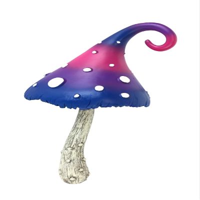 GlitZGlam Miniature Mushroom for Fairy Gardens, 7 in, Cotton Candy