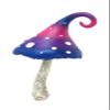 GlitZGlam Miniature Mushroom for Fairy Gardens, 7 in, Cotton Candy view 1