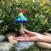 GlitZGlam Miniature Mushroom for Fairy Gardens, 7 in, Cotton Candy view 3