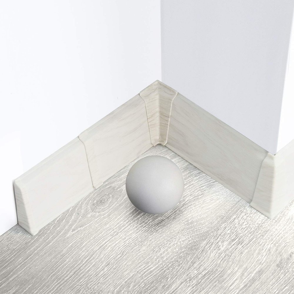 DQ-PP 10 m PVC Baseboards, 70 mm, Aspen Oak