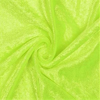 Panne Velvet Fabric by the Meter for Décor, Crafts and Clothing, 0.5 m, 147 cm Wide, Velvet-Like Surface (Neon Yellow)