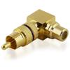 2-Pack RCA L/R Audio Adapters, 90° Angled Male to Female, Gold-Plated Metal, Black view 3